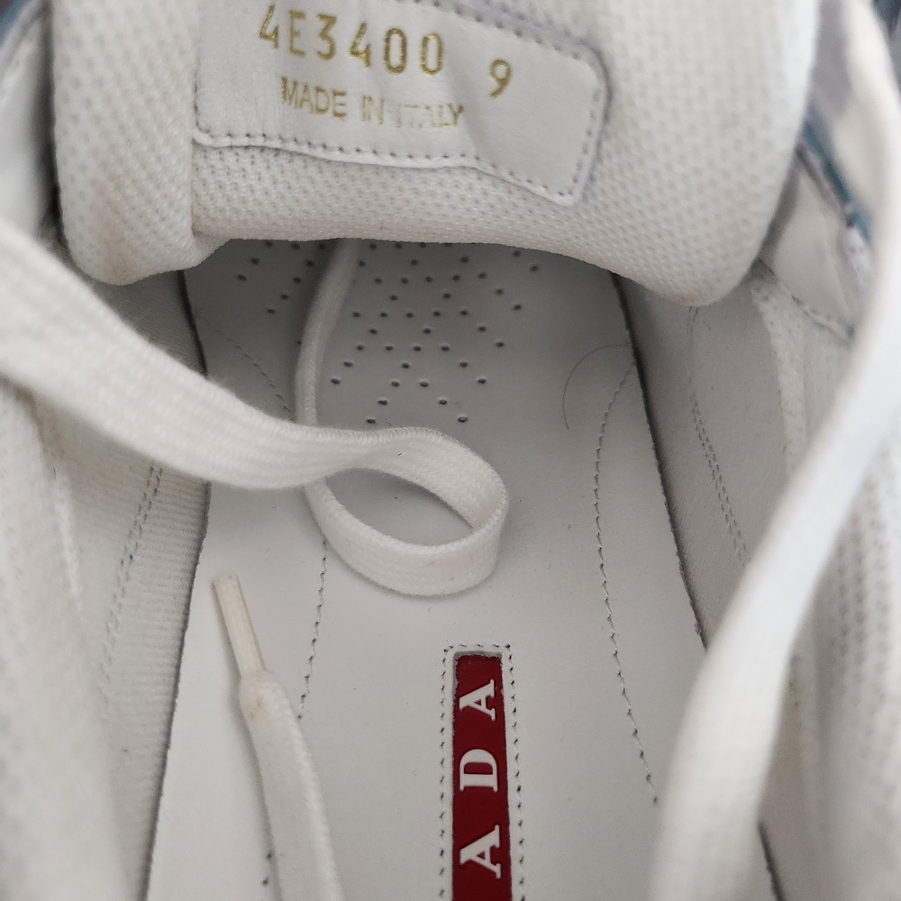 Prada Men's Sneakers in Sky Blue and Gray - Picture 8 of 10